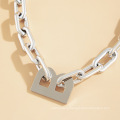 Personalized B letter single-layer chain necklace simple geometric hollowed out creative items